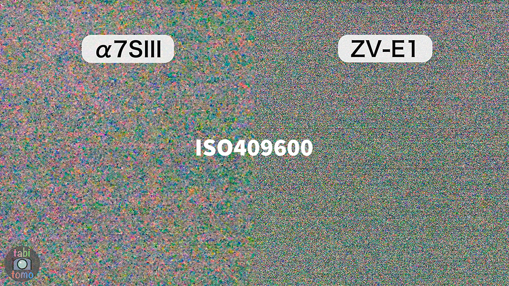 α7SIIIとZV-E1のノイズ比較 ISO409600